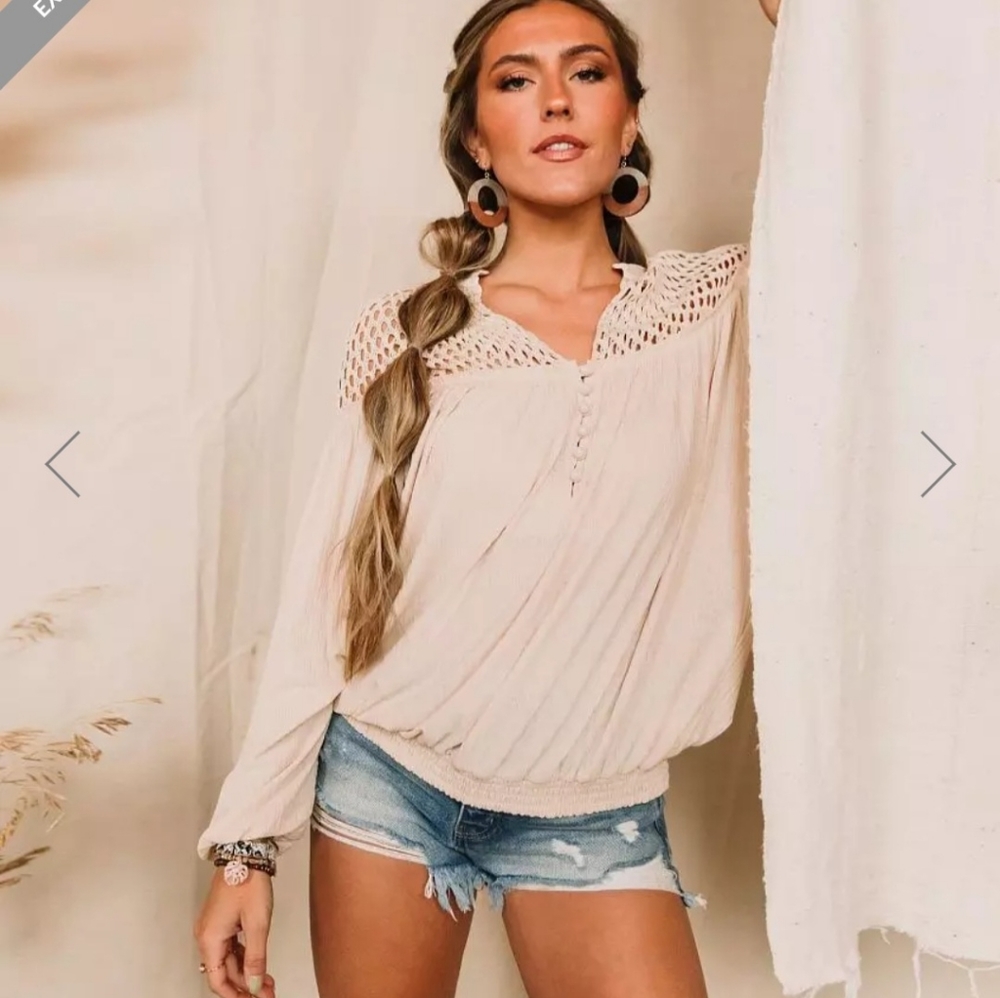 Crochet Cream Top